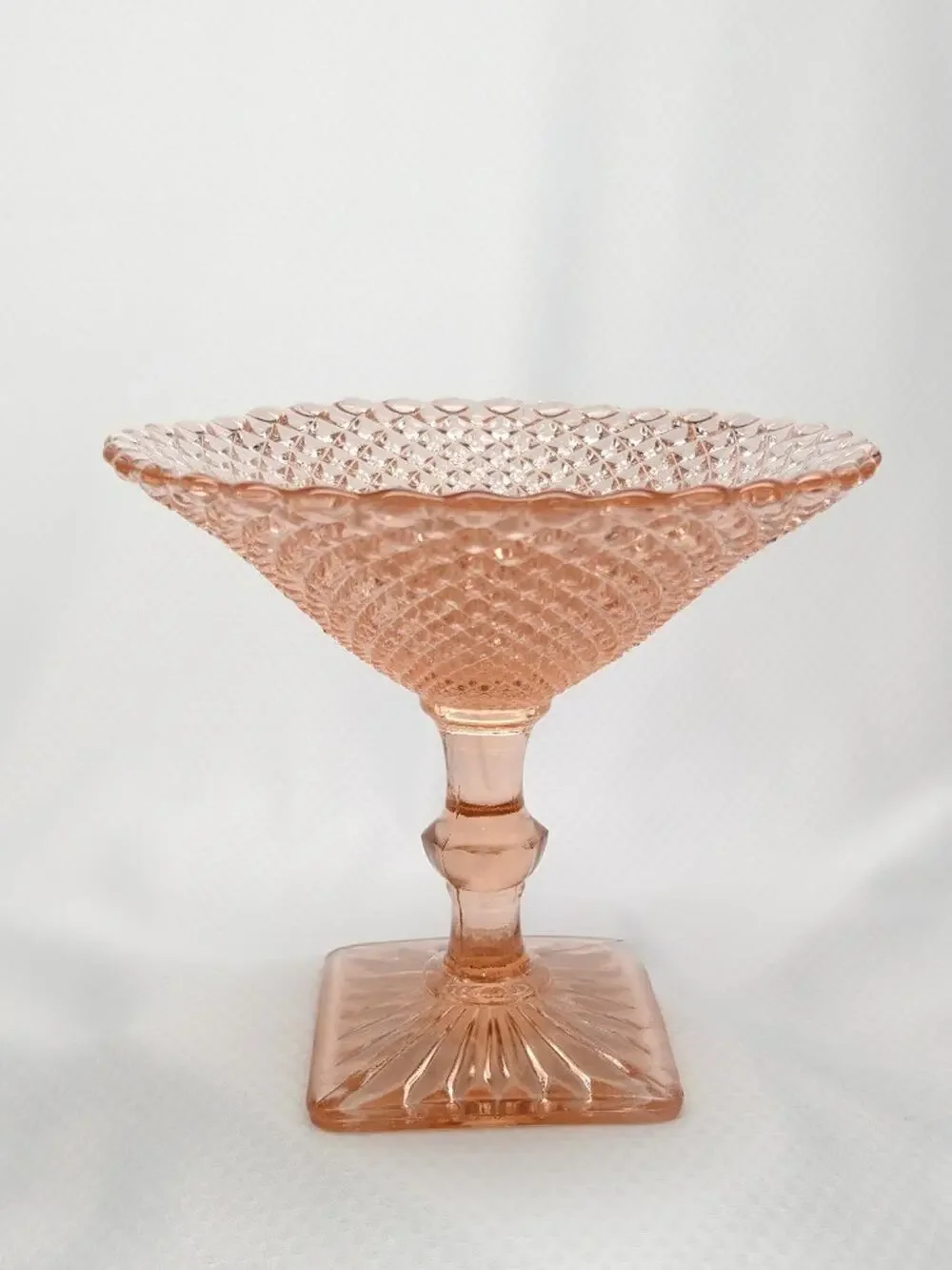 Anchor Hocking Pink Depression Glass Miss America Pedestal Candy Dish Vintage
